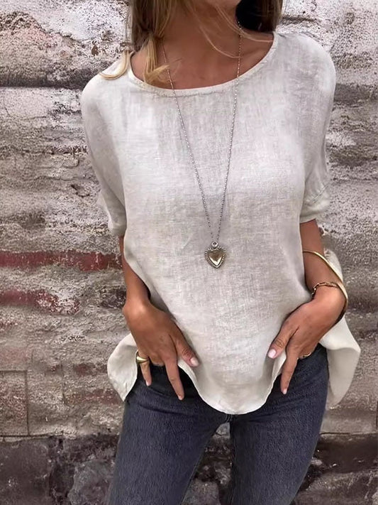 Emma – Minimalistisk Afslappet Top I Bomuld