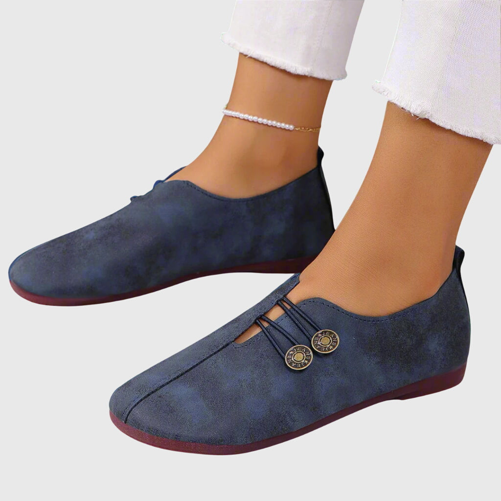 Dame Forårs Casual Slip-On Flade Sko med Knap