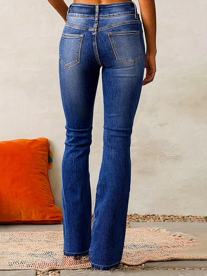 Højtaljede Dame Flared Jeans til Foråret
