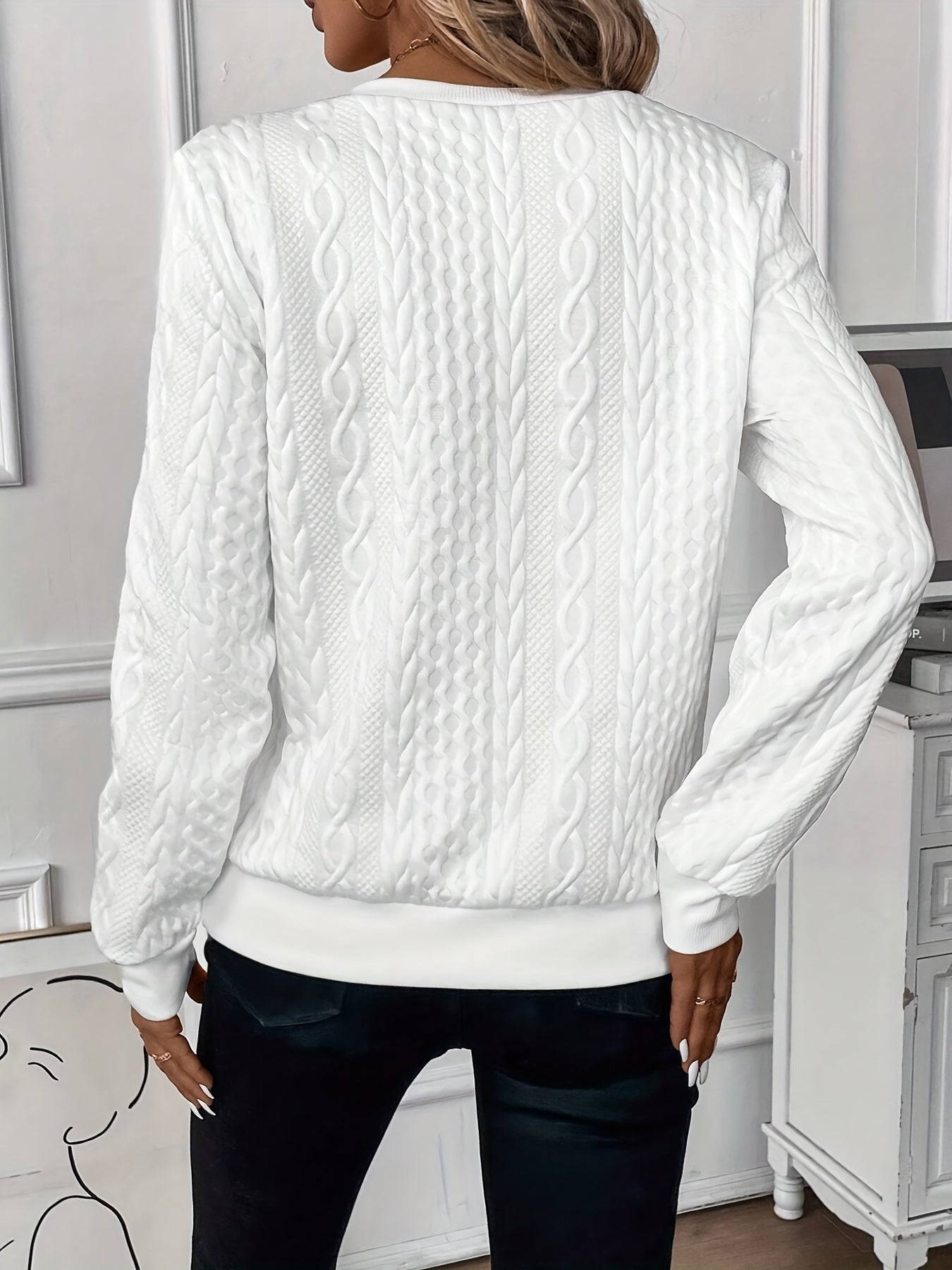 Moderne Elegant Stilfuld Kabelstrikket Zip-Sweater