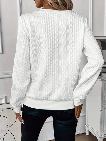 Moderne Elegant Stilfuld Kabelstrikket Zip-Sweater