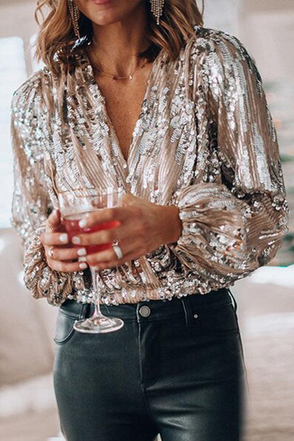 Kvalitets Moderne Elegant Stilfuld Glimmerbluse