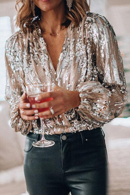 Kvalitets Moderne Elegant Stilfuld Glimmerbluse