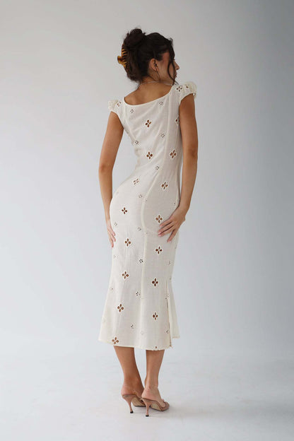 Dame Elegant Midi Kjole til Bryllupsgæst