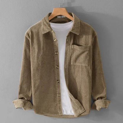 Elegant Casual og Stilfuld Fløjlsstofskjorte