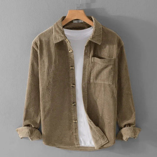 Elegant Casual og Stilfuld Fløjlsstofskjorte