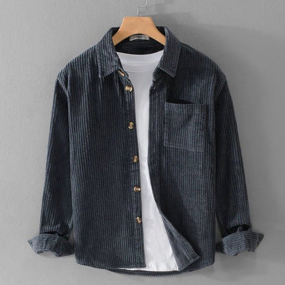 Elegant Casual og Stilfuld Fløjlsstofskjorte