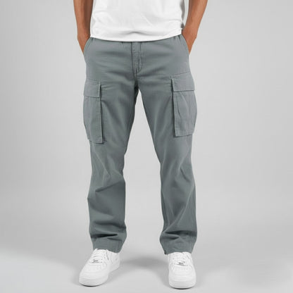Herre cargobukser med afslappet pasform og sidelommer i streetwear-stil