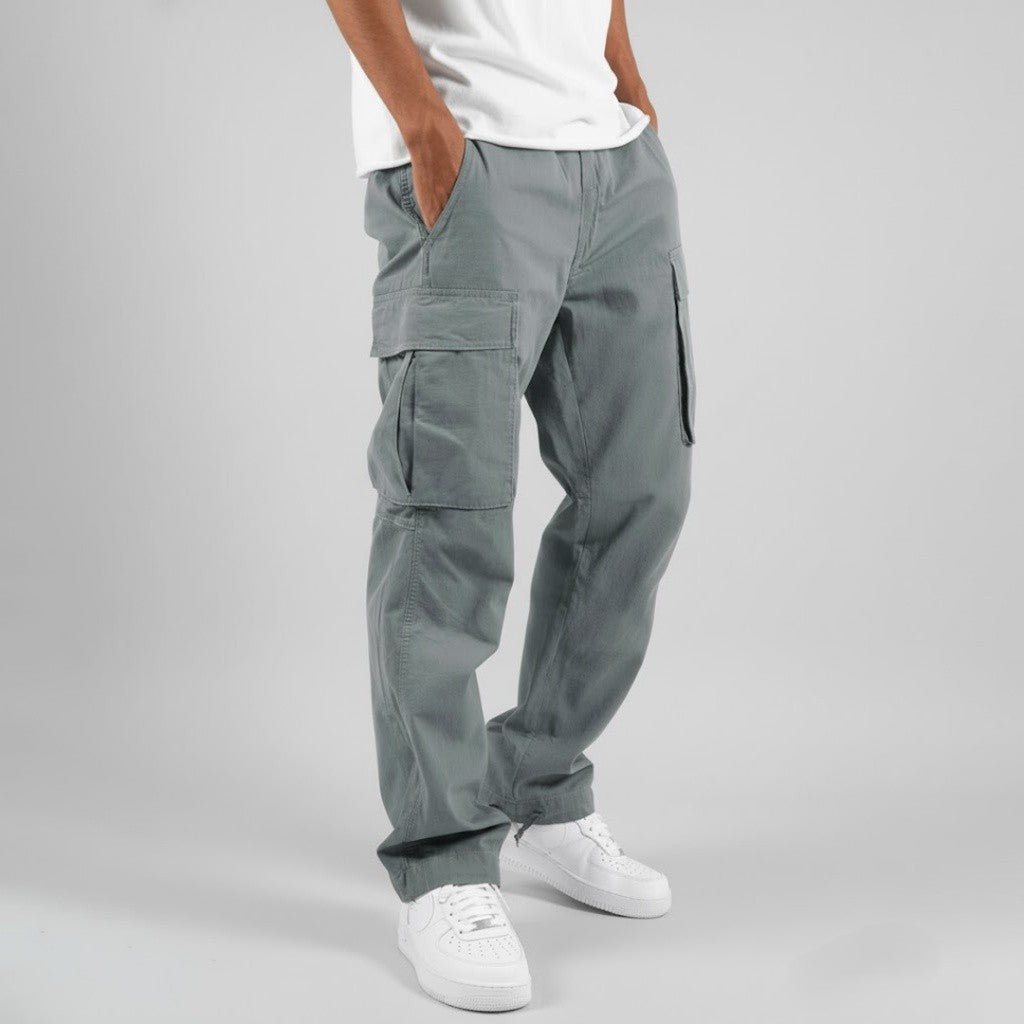 Herre cargobukser med afslappet pasform og sidelommer i streetwear-stil