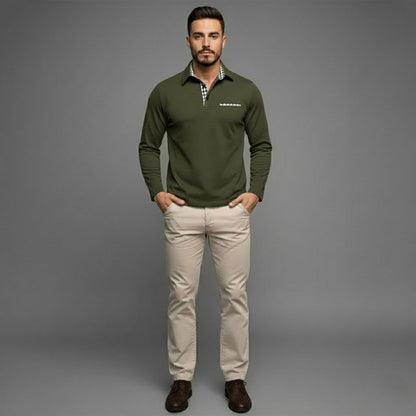 Herre Moderne Komfortabel Stilfuld langærmede vinterpolo-shirt