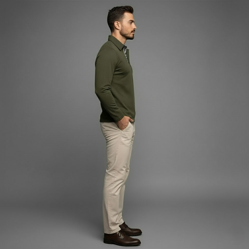 Herre Moderne Komfortabel Stilfuld langærmede vinterpolo-shirt