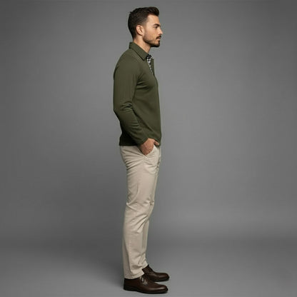 Herre Moderne Komfortabel Stilfuld langærmede vinterpolo-shirt