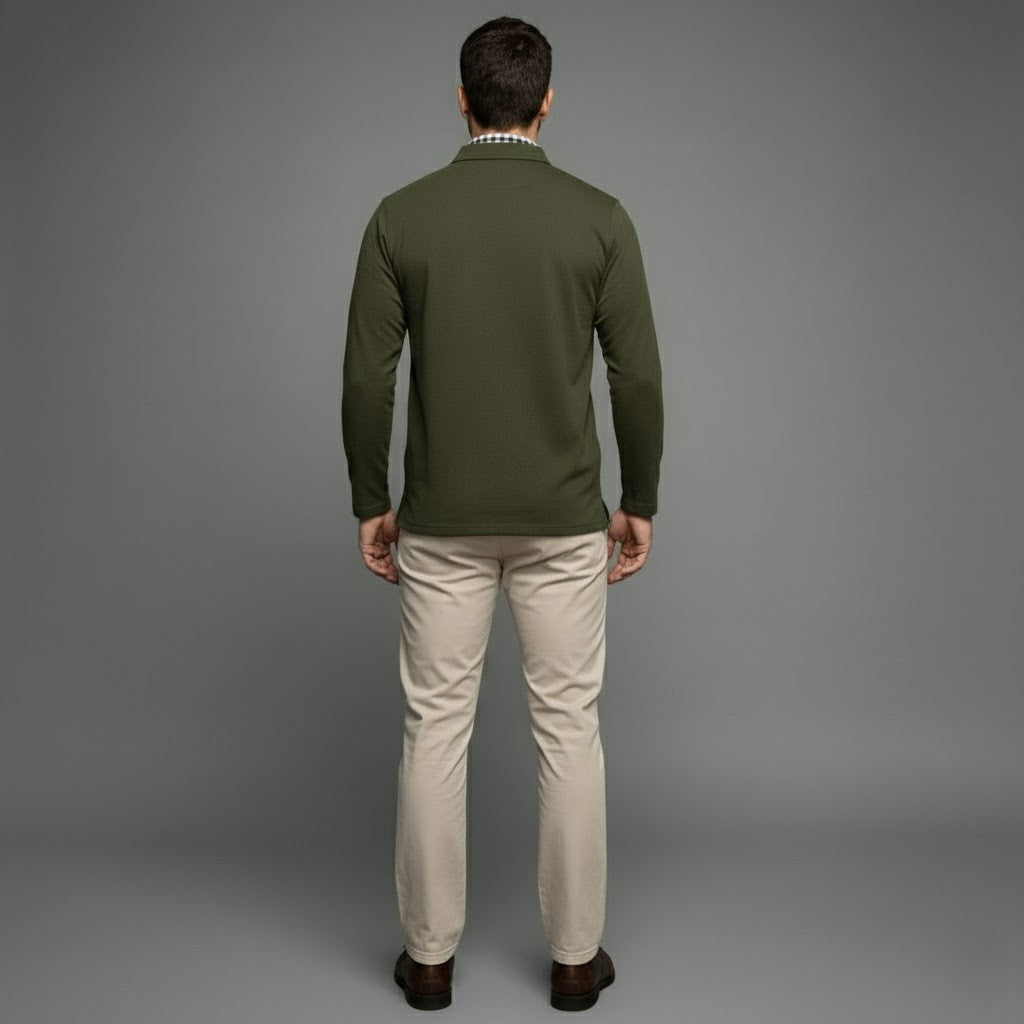 Herre Moderne Komfortabel Stilfuld langærmede vinterpolo-shirt