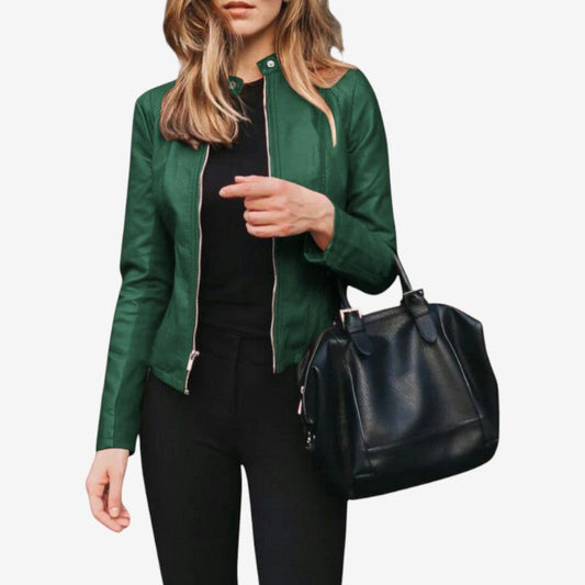 Dame Slim Fit Jakke med Lynlås foran