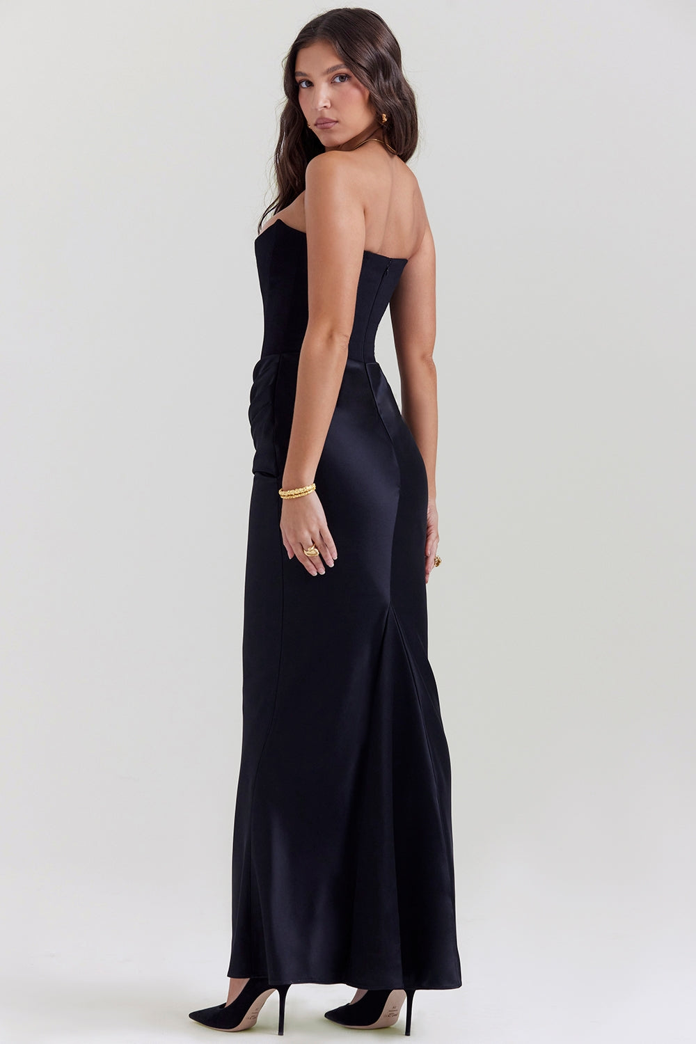 Dame Strapless Maxi Kjole til Bryllupsgæst