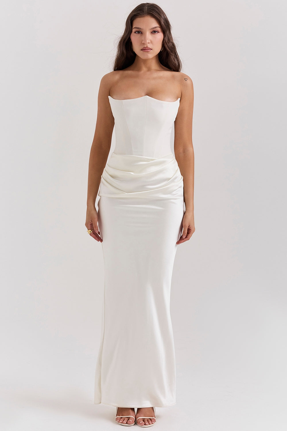 Dame Strapless Maxi Kjole til Bryllupsgæst