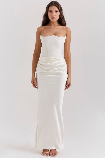 Dame Strapless Maxi Kjole til Bryllupsgæst