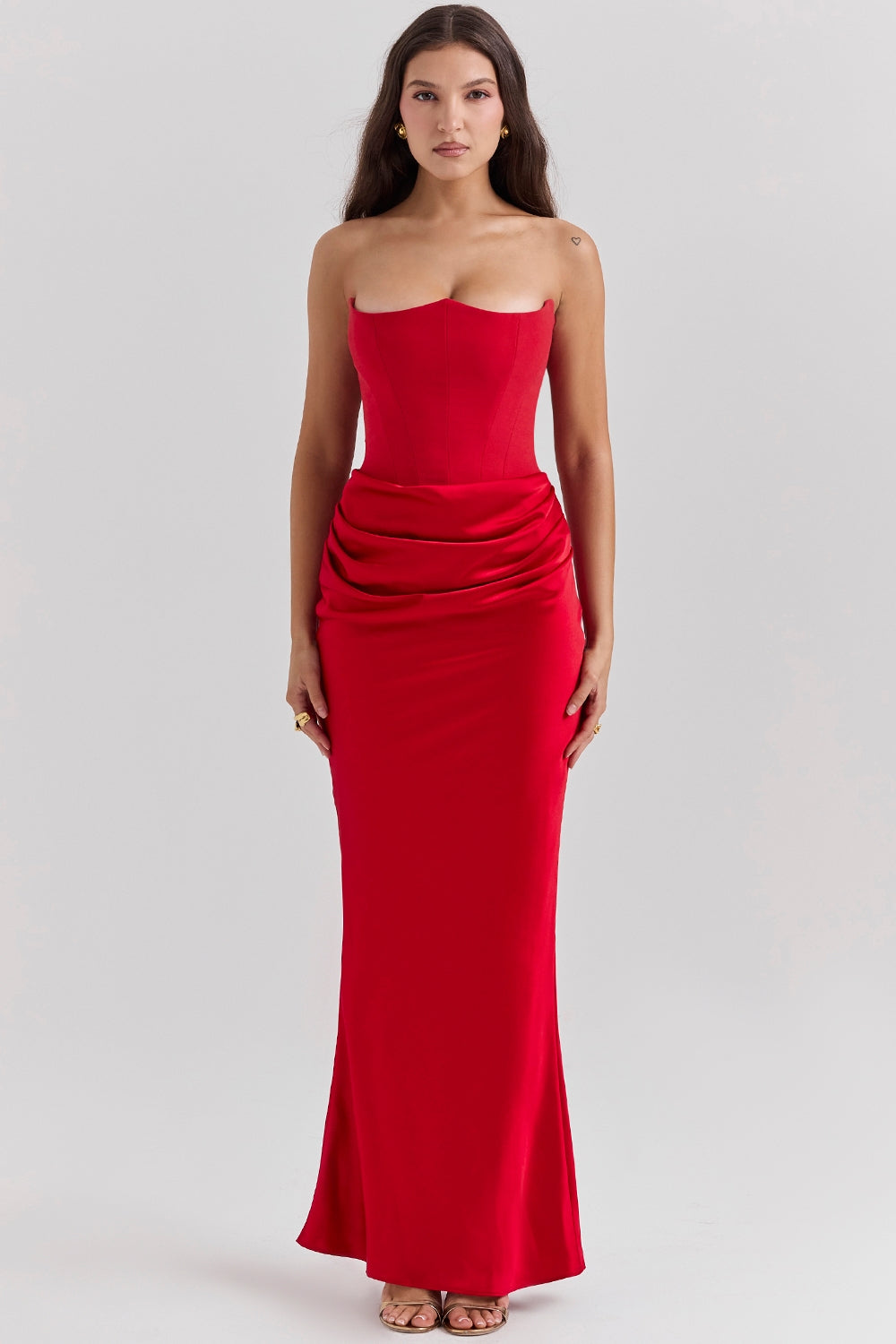 Dame Strapless Maxi Kjole til Bryllupsgæst