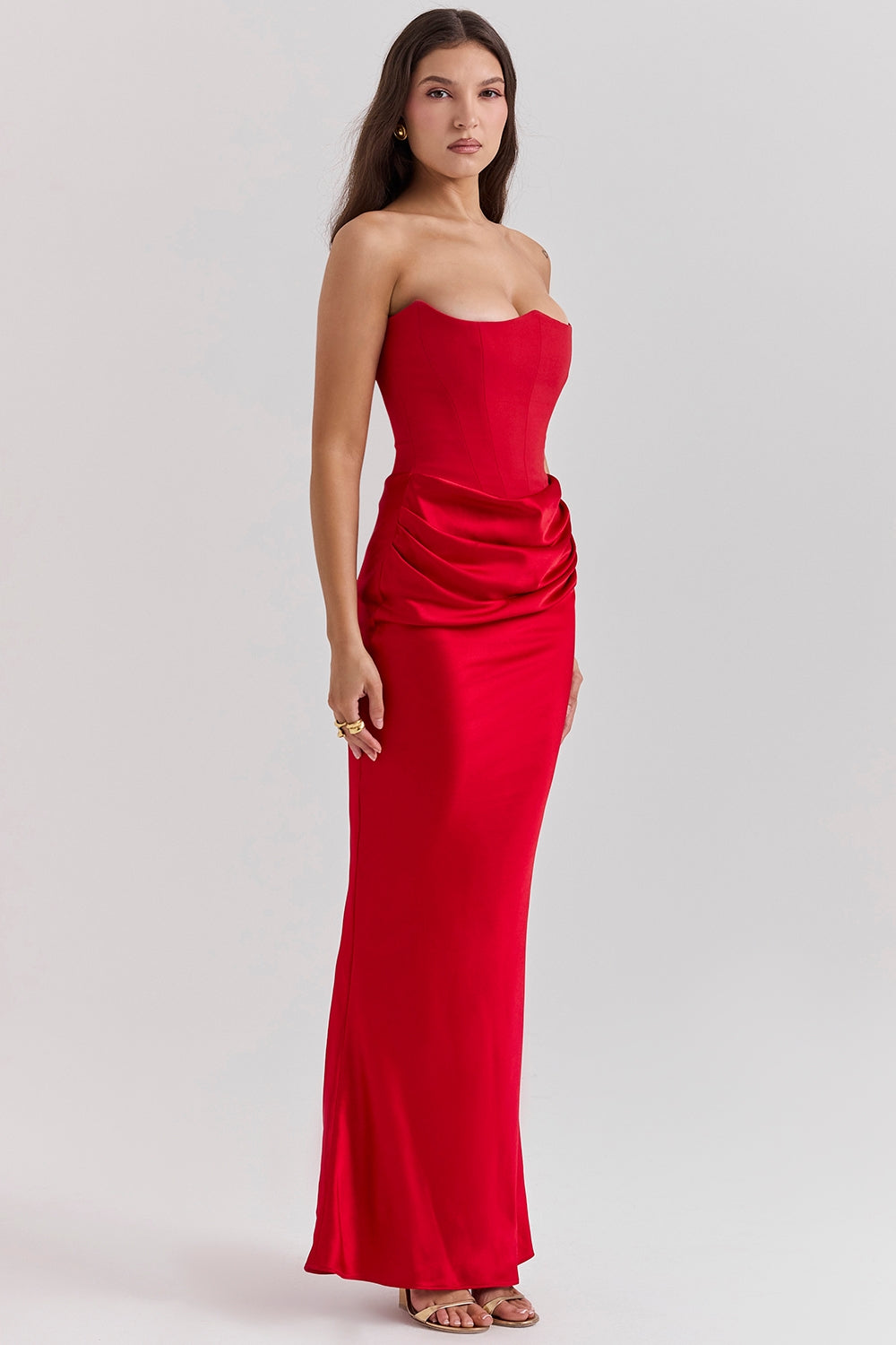 Dame Strapless Maxi Kjole til Bryllupsgæst