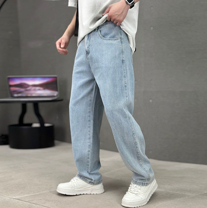 Herre Forårs Jeans med Løs Pasform og Lige Ben