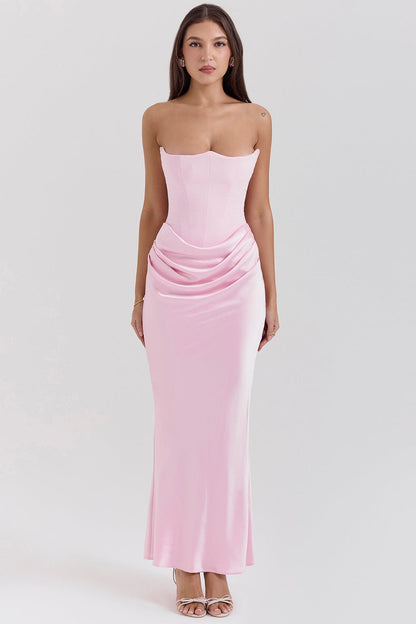Dame Strapless Maxi Kjole til Bryllupsgæst