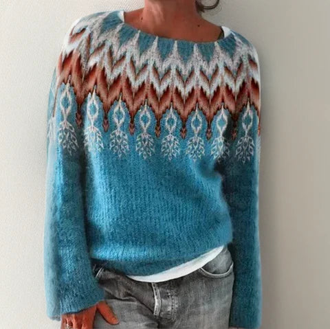 Astrid - Blød strikket sweater med lange ærmer og rund hals
