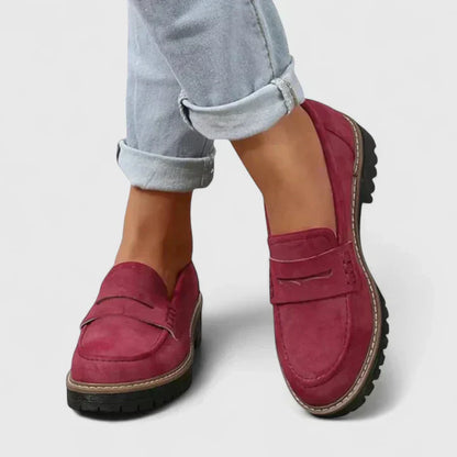 Dame Komfortable Slip-On Chunky Loafer Sko