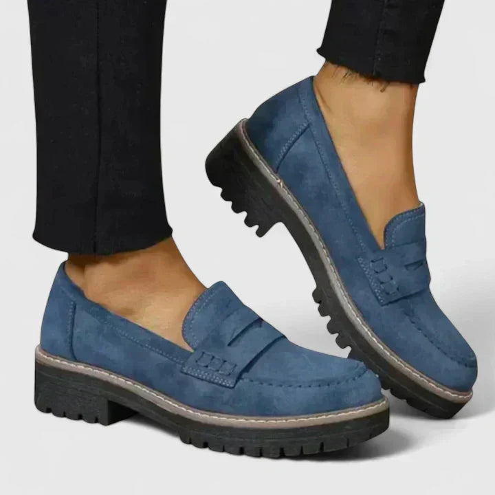 Dame Komfortable Slip-On Chunky Loafer Sko