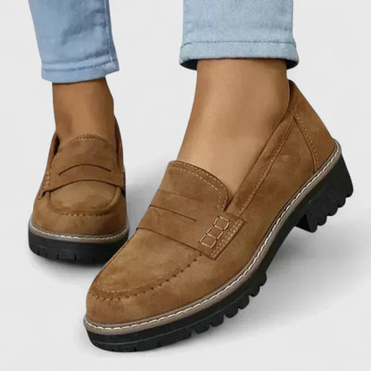 Dame Komfortable Slip-On Chunky Loafer Sko