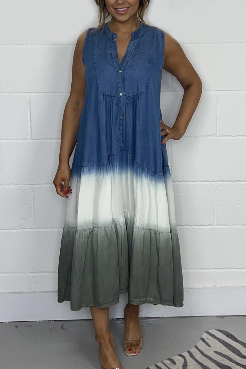 Amara - Chic batikfarvet, ærmeløs sommerkjole