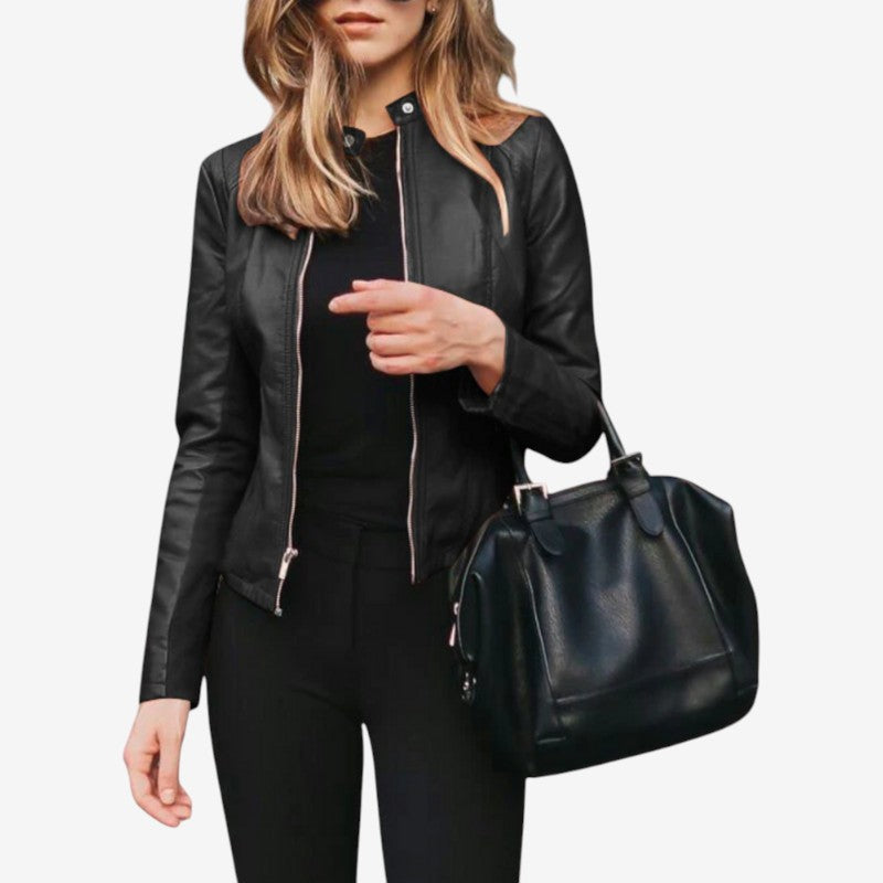 Dame Slim Fit Jakke med Lynlås foran