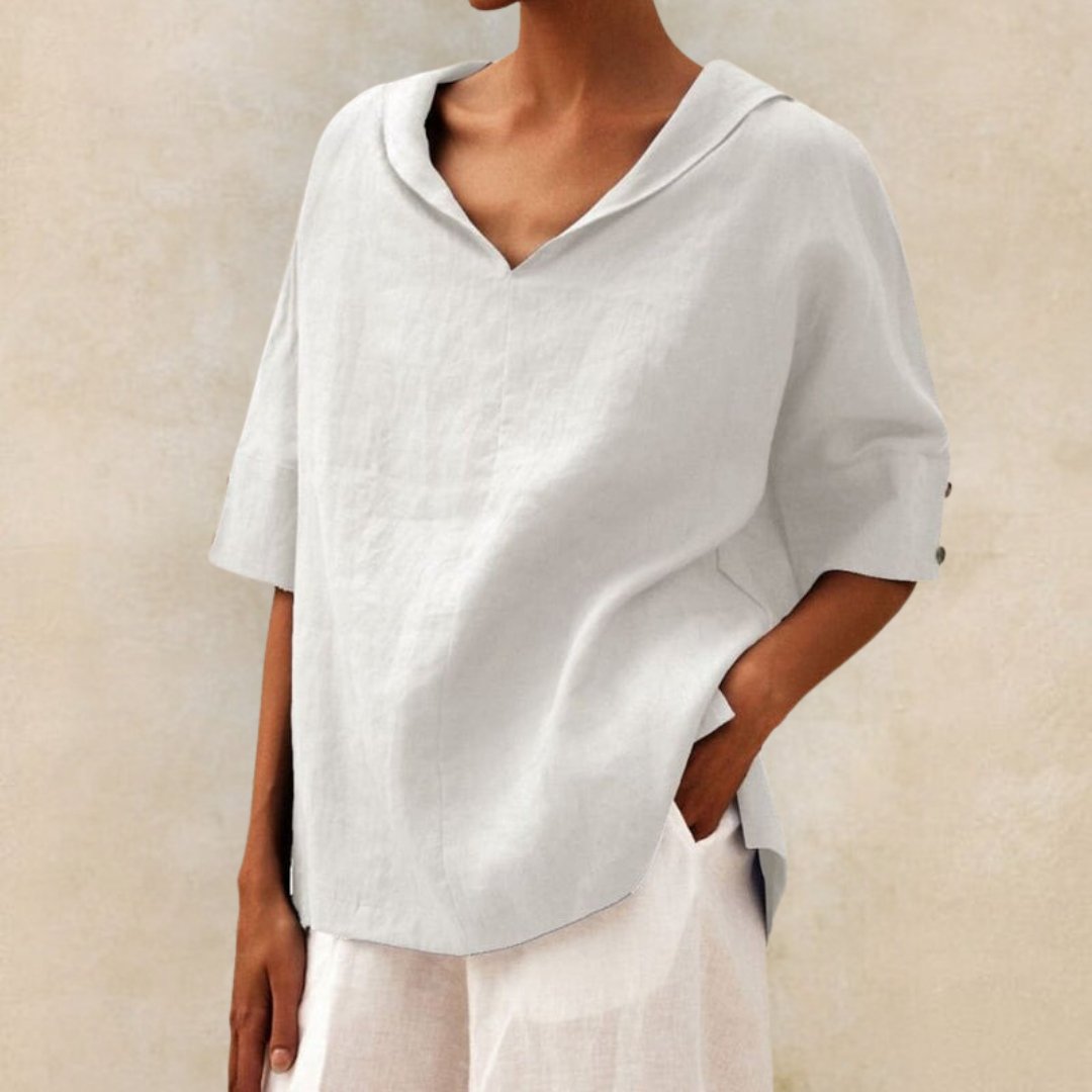 Elegant Stilfuld Casual V-hals Skjorte