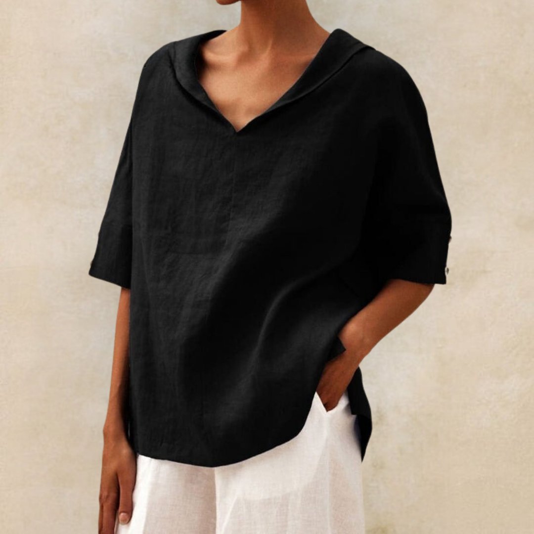 Elegant Stilfuld Casual V-hals Skjorte
