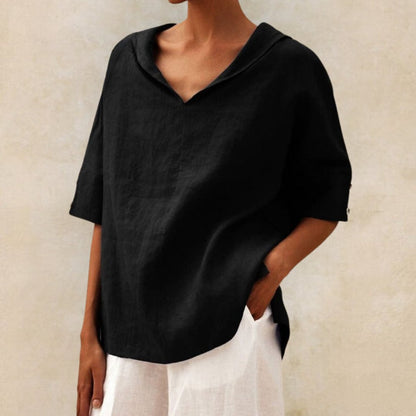 Elegant Stilfuld Casual V-hals Skjorte