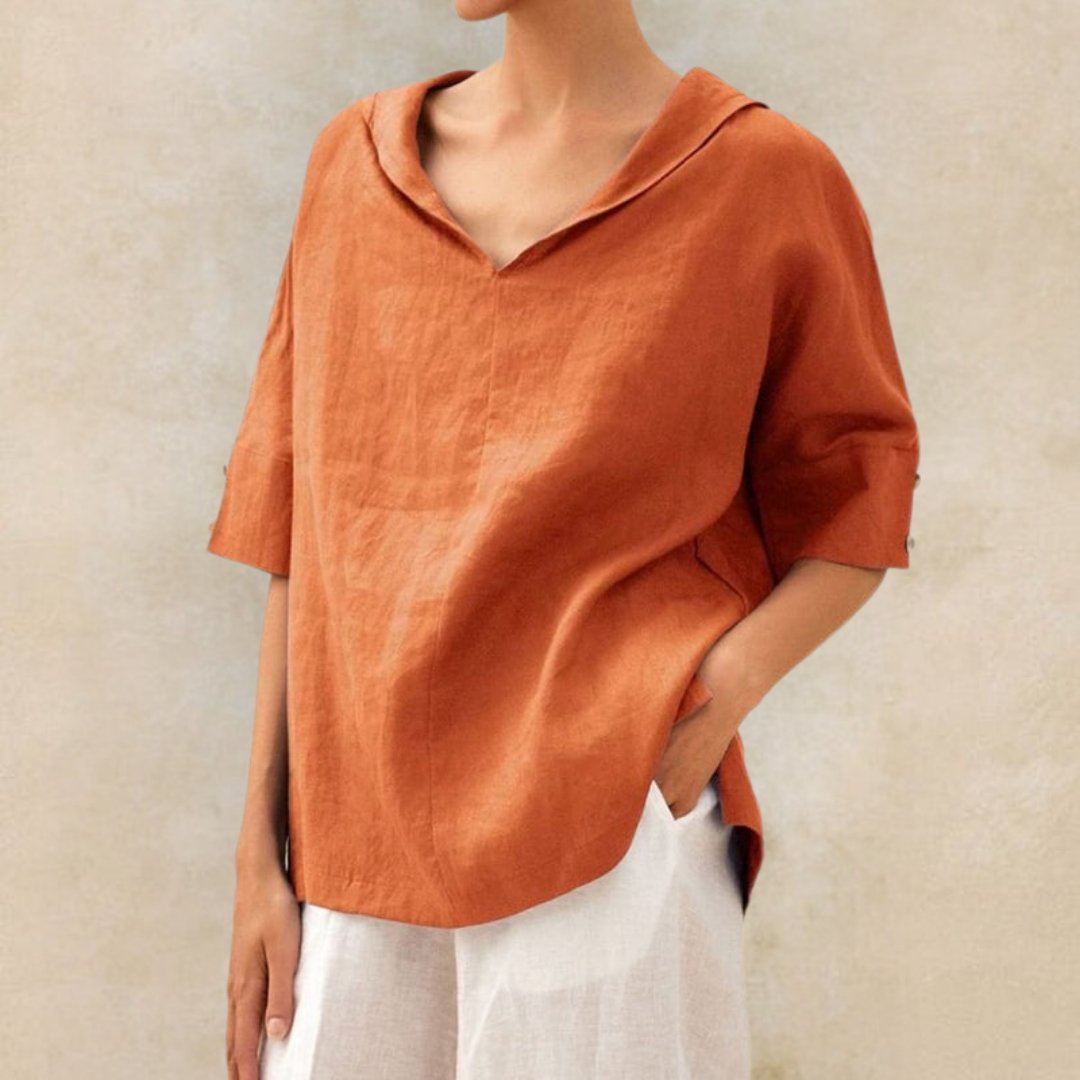 Elegant Stilfuld Casual V-hals Skjorte