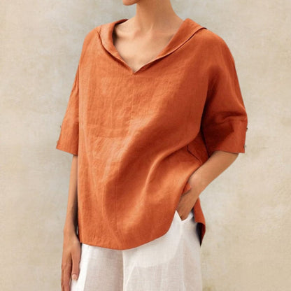 Elegant Stilfuld Casual V-hals Skjorte