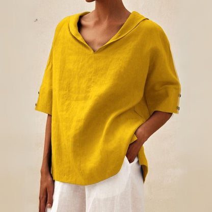 Elegant Stilfuld Casual V-hals Skjorte