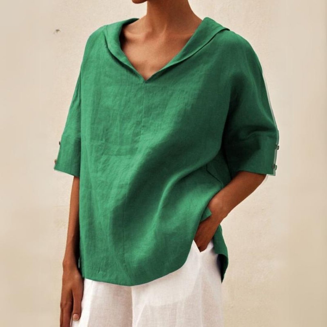 Elegant Stilfuld Casual V-hals Skjorte