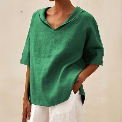 Elegant Stilfuld Casual V-hals Skjorte