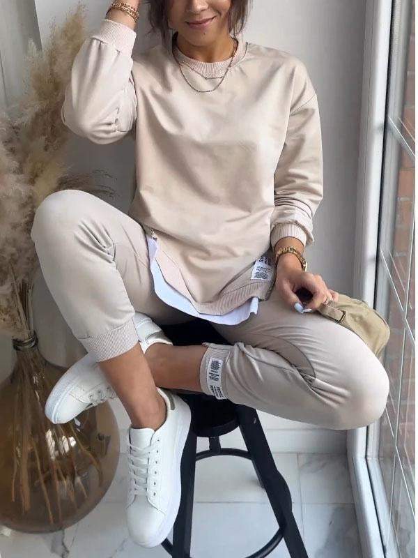 Stilfuldt og Afslappet Sæt med Sweatshirt og Joggingbukser