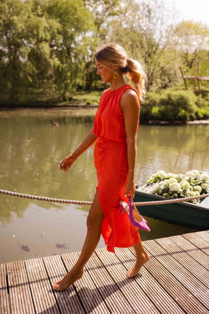 Moderne Dame Elegant Stilfuld Sommerkjole