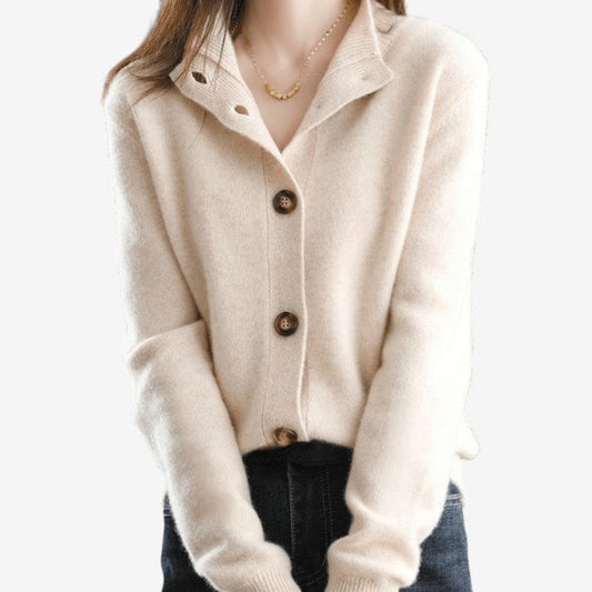 Langærmet cardigan med knapper