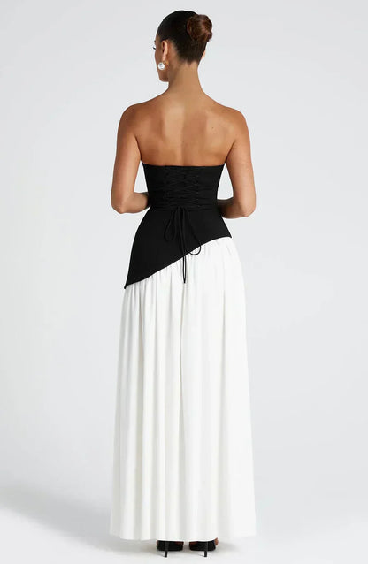 Dame Elegant Bryllupsgæst Asymmetrisk Maxikjole