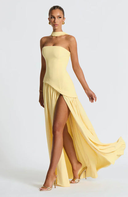 Dame Elegant Bryllupsgæst Asymmetrisk Maxikjole