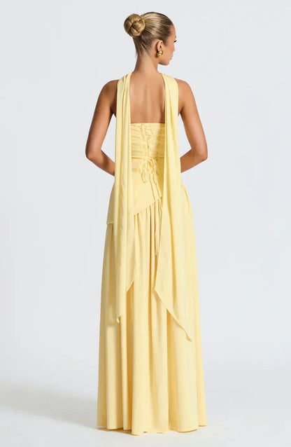 Dame Elegant Bryllupsgæst Asymmetrisk Maxikjole