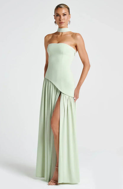 Dame Elegant Bryllupsgæst Asymmetrisk Maxikjole