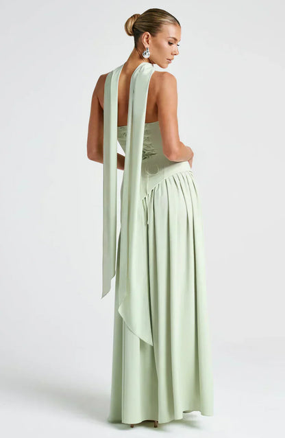 Dame Elegant Bryllupsgæst Asymmetrisk Maxikjole