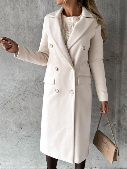 Behagelig Stilfuld Elegant Lang Cremefrakke