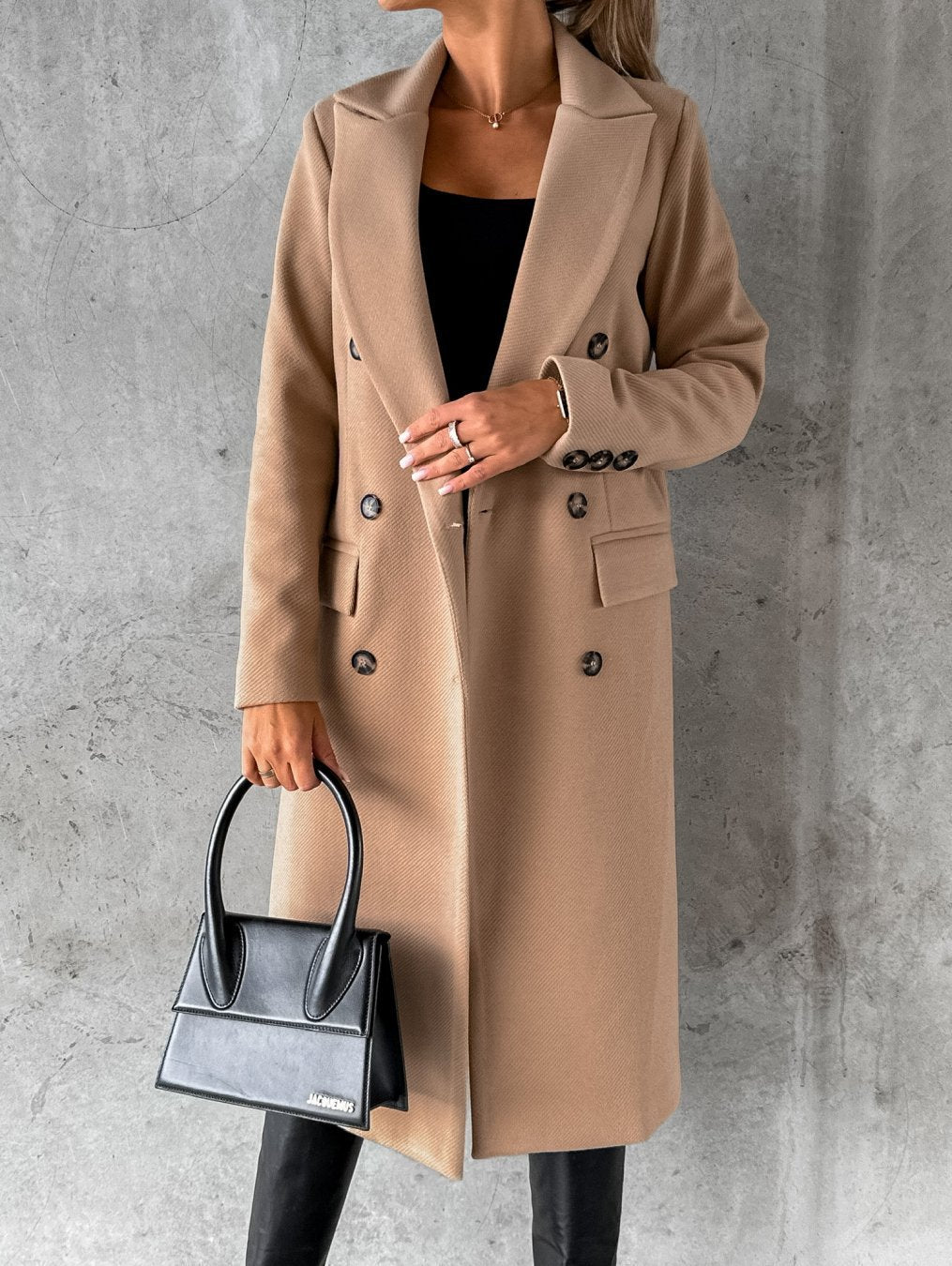 Behagelig Stilfuld Elegant Lang Cremefrakke