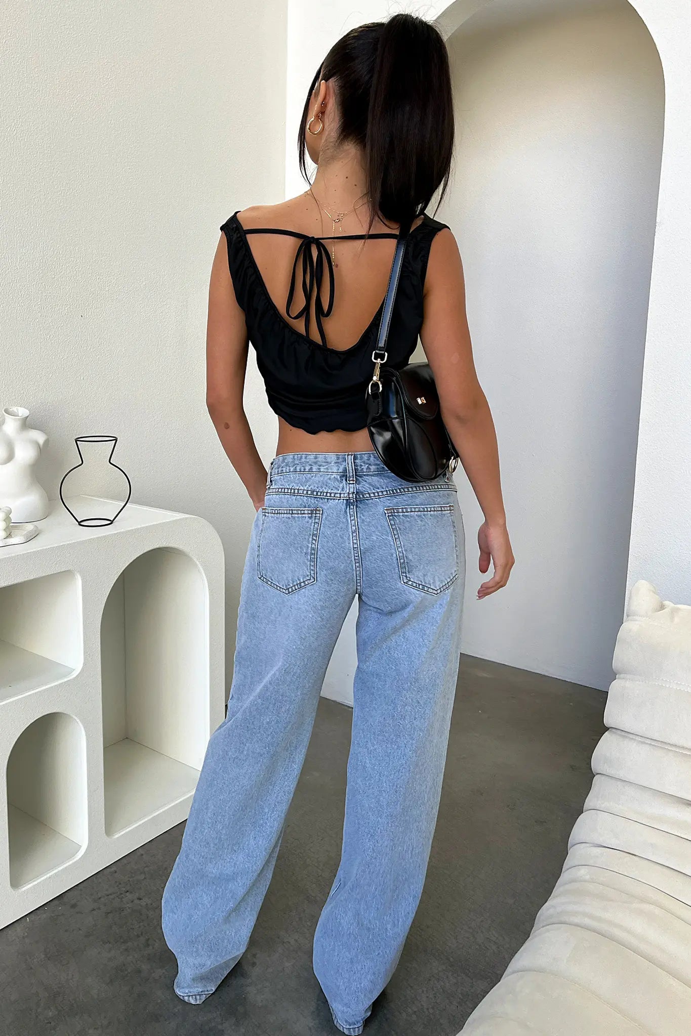 Dame Forårs Jeans med Løs Pasform og Lige Ben